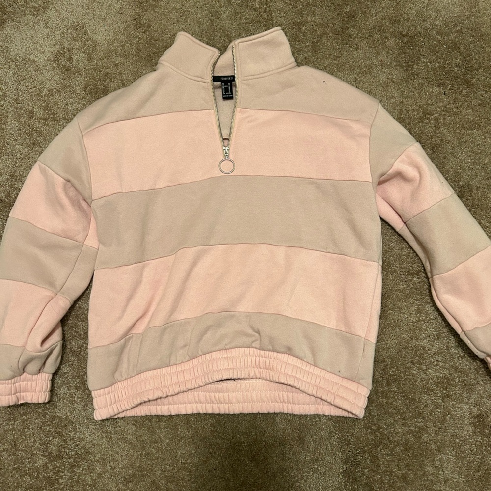 forever 21 striped quarterzip